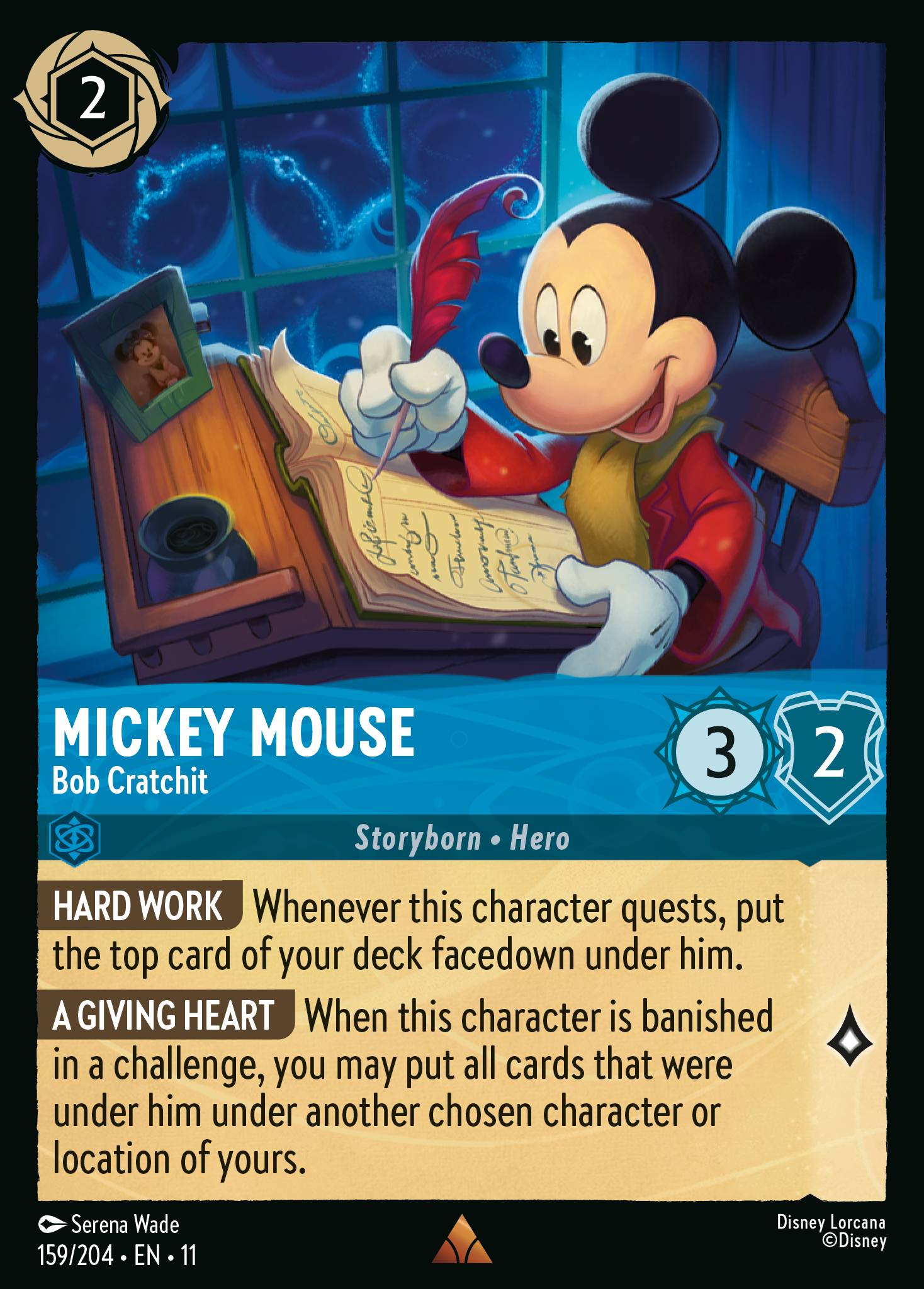 Mickey Mouse - Bob Cratchit — Winterspell (11WSP-159) Disney Lorcana card
