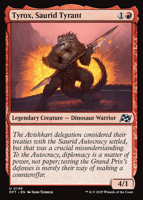 Tyrox, Saurid Tyrant – Aetherdrift (DFT-149) Magic: The Gathering card | LC-REM-20260804-15339695833420-159dc5a8-5cba-4c20-8c07-28a3d86c8411
