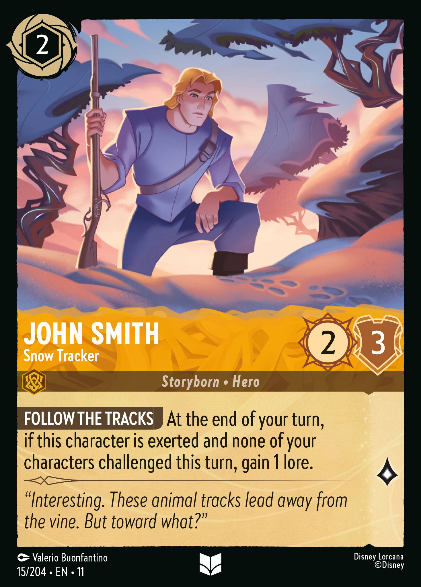 John Smith - Snow Tracker — Winterspell (11WSP-15) Disney Lorcana card