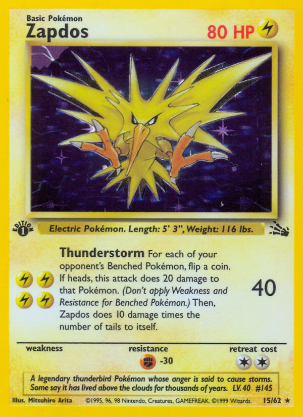 Zapdos – Fossil 15 – Pokémon TCG single card Hoofdafbeelding