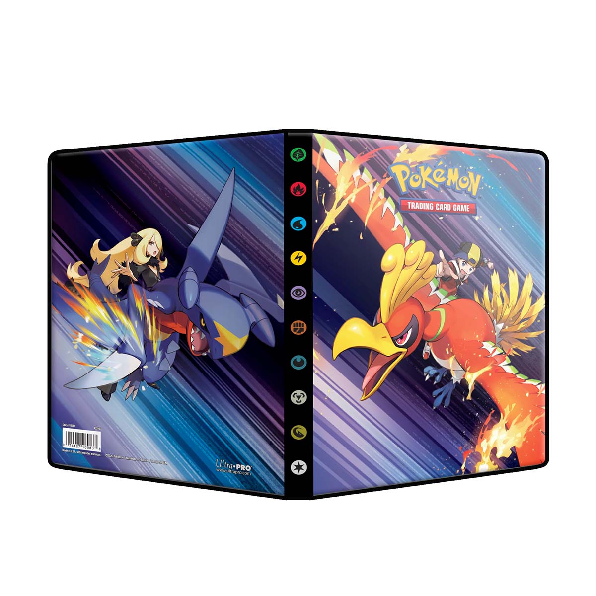 Binnenkant van de Destined Rivals 4-pocket portfolio met vier kaarten per pagina