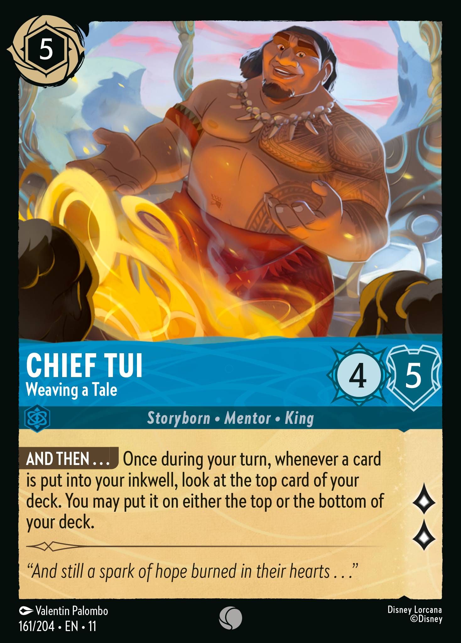 Chief Tui - Weaving a Tale — Winterspell (11WSP-161) Disney Lorcana card