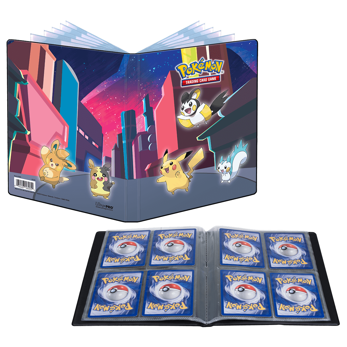 Binnenwerk van de 4-pocket Shimmering Skyline met vier kaarten per bladzijde