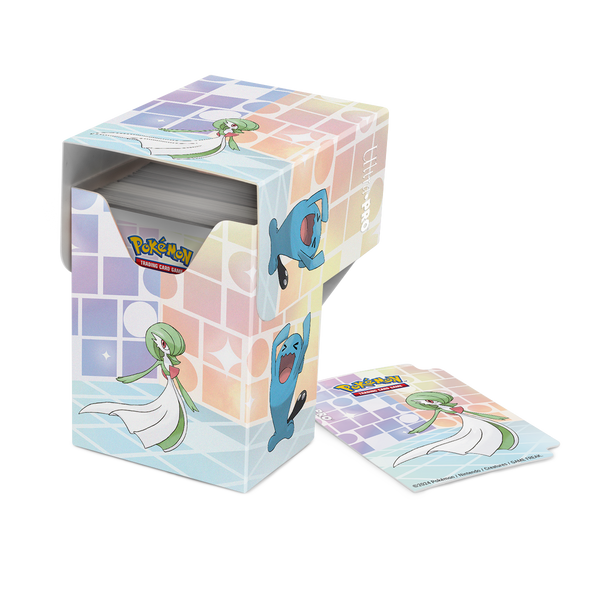 De Trick Room deckbox open, met het tussenschot met Gardevoir