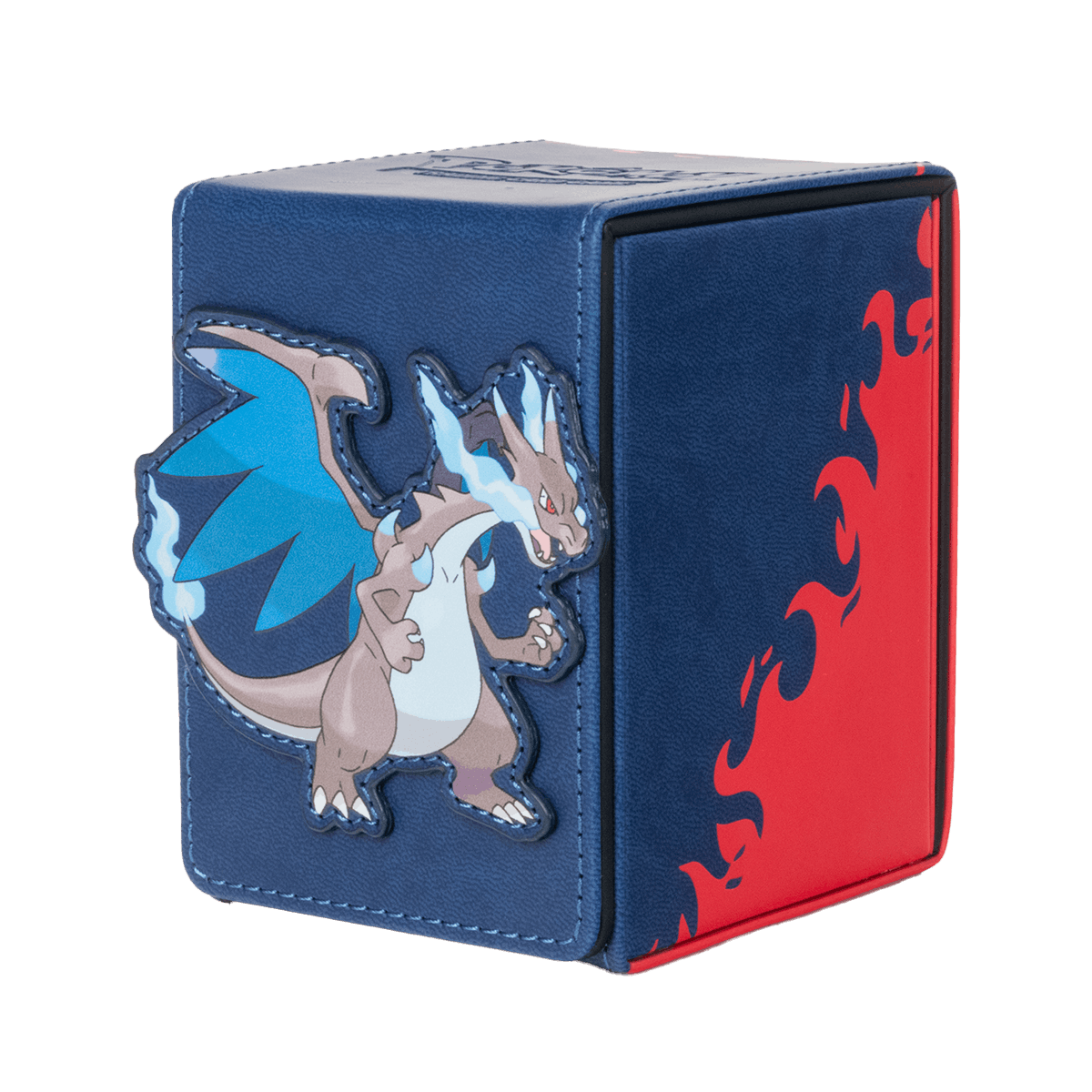 Ultra PRO Pokémon Mega Charizard X ALCOVE Flip Deckbox – schuin aanzicht Hoofdafbeelding