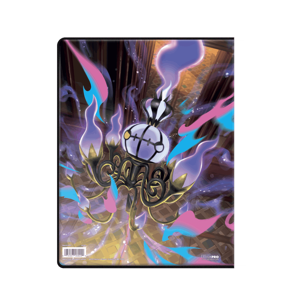 Achterkant van de Pitch Black 9-Pocket Portfolio met Mega Chandelure