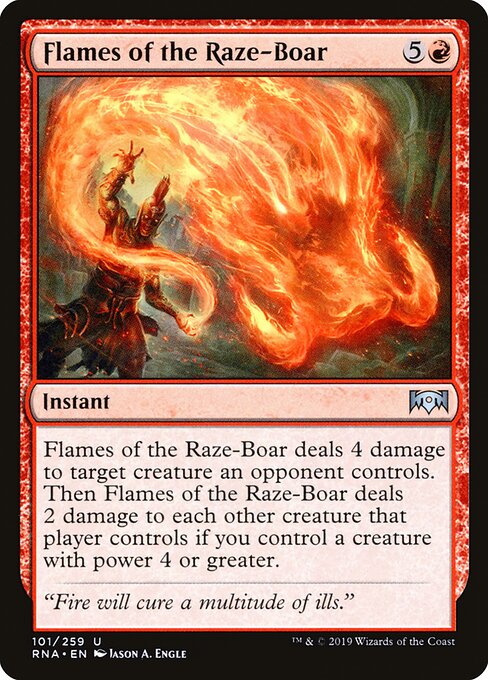 Flames of the Raze-Boar – Ravnica Allegiance (RNA-101) Magic: The Gathering card