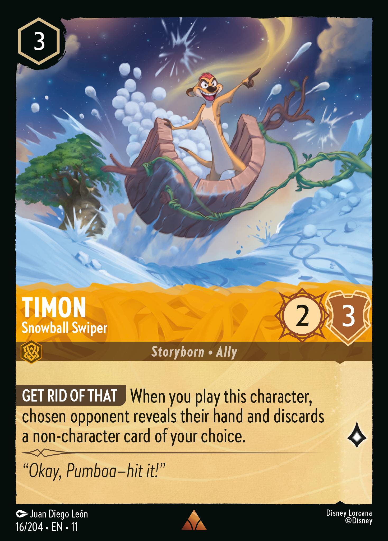 Timon - Snowball Swiper — Winterspell (11WSP-16) Disney Lorcana card