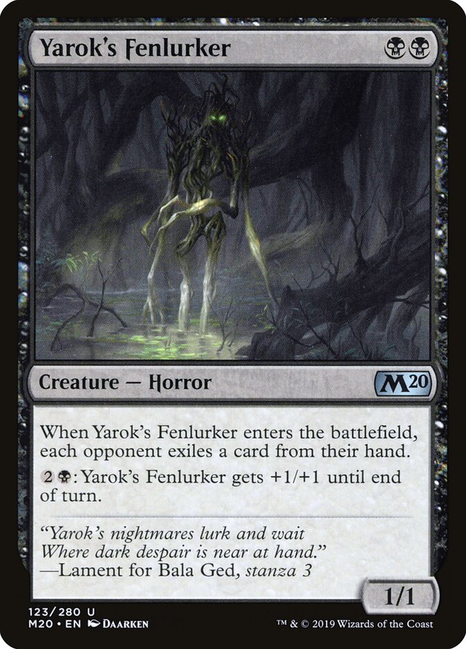 Magic-kaart Yarok's Fenlurker M20-123 uit Core Set 2020 (Uncommon)