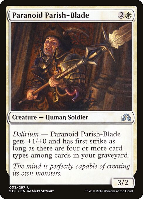 Paranoid Parish-Blade – Shadows over Innistrad (SOI-33) Magic: The Gathering card
