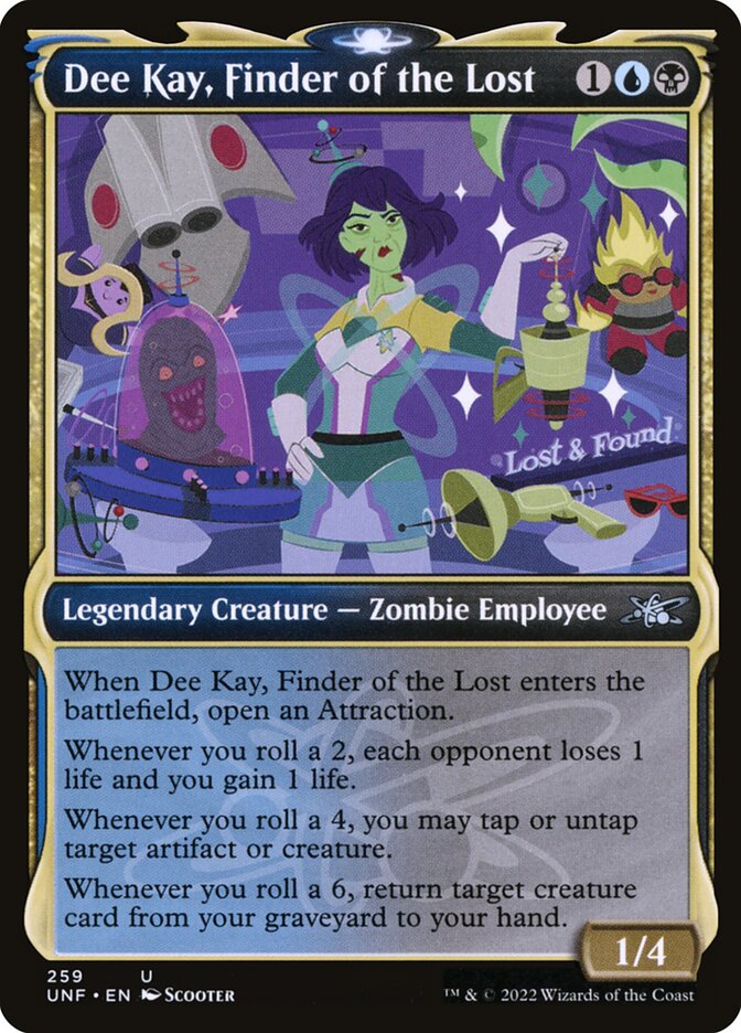 Magic-kaart Dee Kay, Finder of the Lost UNF-259 uit Unfinity (Uncommon) Hoofdafbeelding