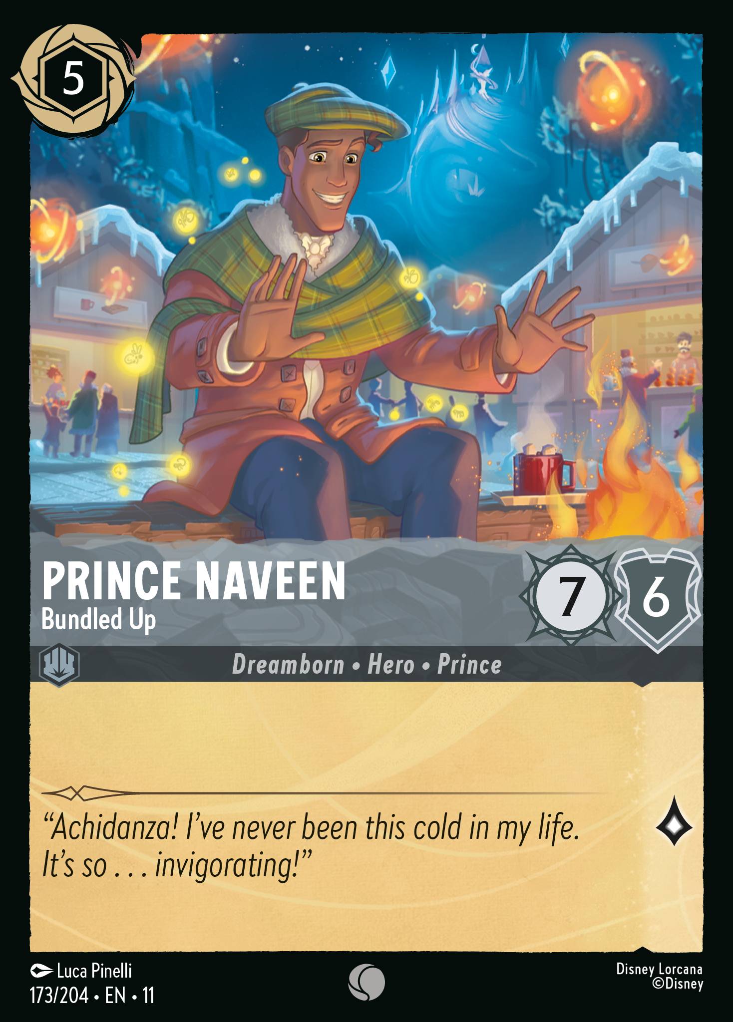 Prince Naveen - Bundled Up — Winterspell (11WSP-173) Disney Lorcana card