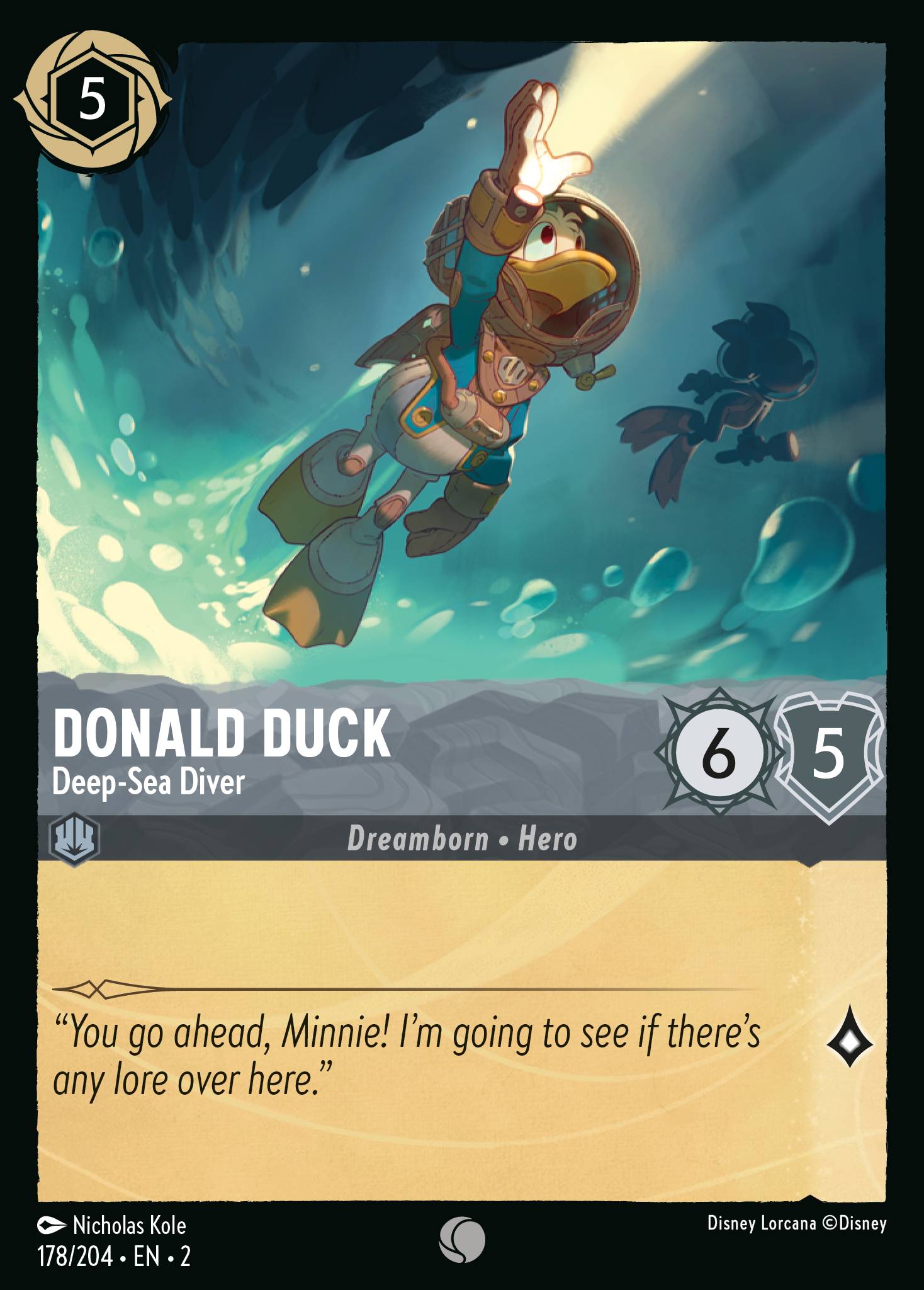 Donald Duck - Deep-Sea Diver — Rise of the Floodborn (2ROF-178) Disney Lorcana card