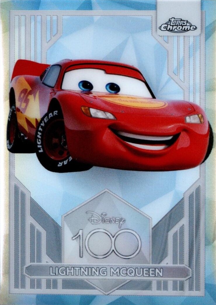 Lightning McQueen #95 Refractor - 2023 Topps Chrome Disney 100 kaart