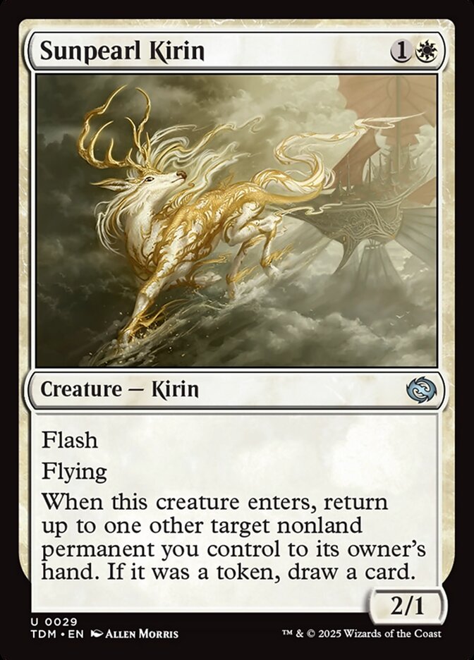 Magic-kaart Sunpearl Kirin TDM-29 uit Tarkir: Dragonstorm (Uncommon)