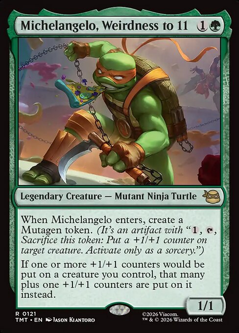 Michelangelo, Weirdness to 11 – Teenage Mutant Ninja Turtles (TMT-121) Magic: The Gathering card