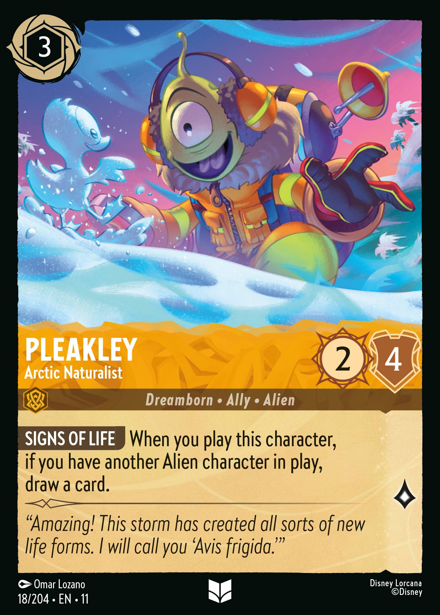 Pleakley - Arctic Naturalist — Winterspell (11WSP-18) Disney Lorcana card
