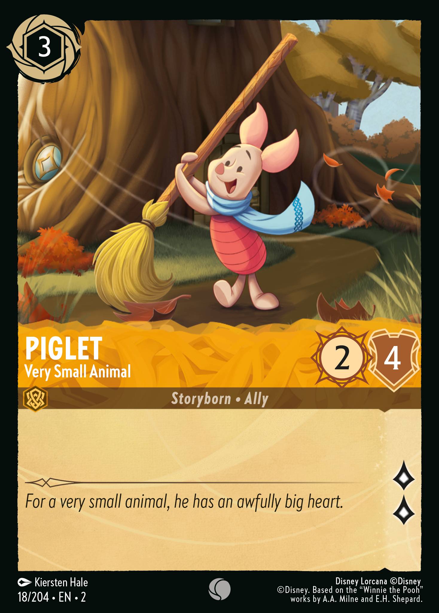 Piglet - Very Small Animal — Rise of the Floodborn (2ROF-18) Disney Lorcana card