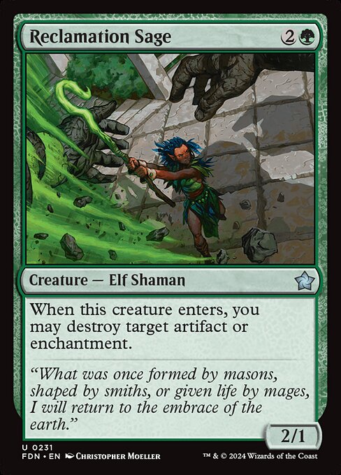 Reclamation Sage – Magic: The Gathering Foundations (FDN-231) Magic: The Gathering card