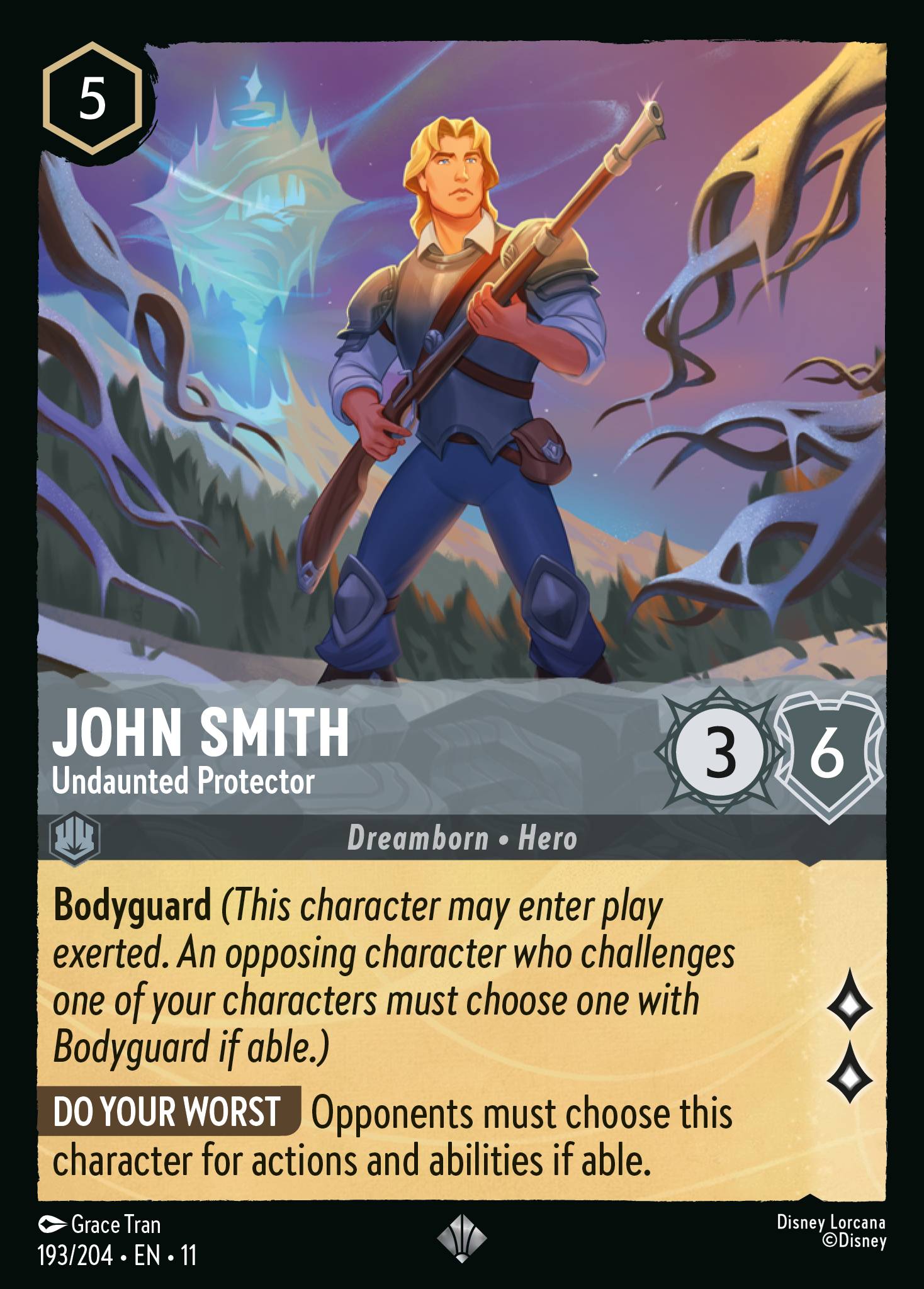 John Smith - Undaunted Protector — Winterspell (11WSP-193) Disney Lorcana card