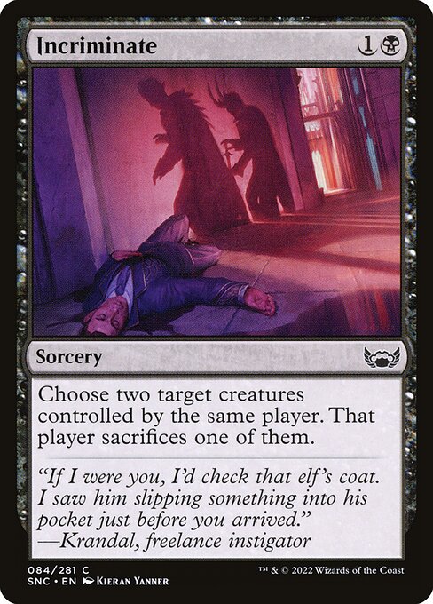 Incriminate – Streets of New Capenna (SNC-84) Magic: The Gathering card | LC-REM-20260804-15383409951052-198ec497-4e95-4386-9ca4-35d2d3f59733