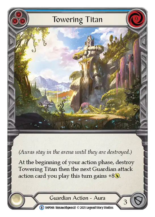 Towering Titan (Blue) — History Pack 1 (1HP-066) Flesh and Blood card Hoofdafbeelding