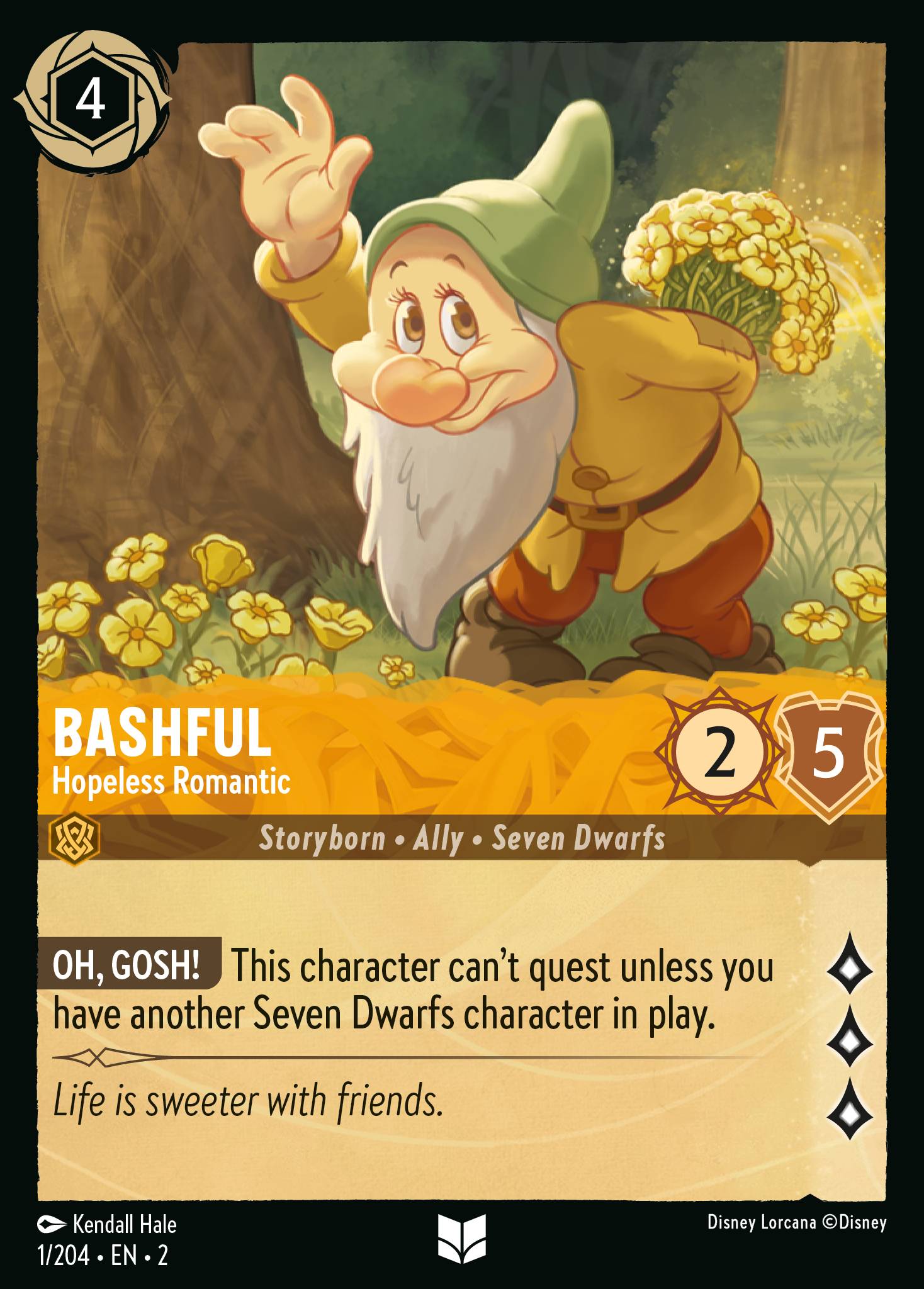 Bashful - Hopeless Romantic — Rise of the Floodborn (2ROF-1) Disney Lorcana card Main image