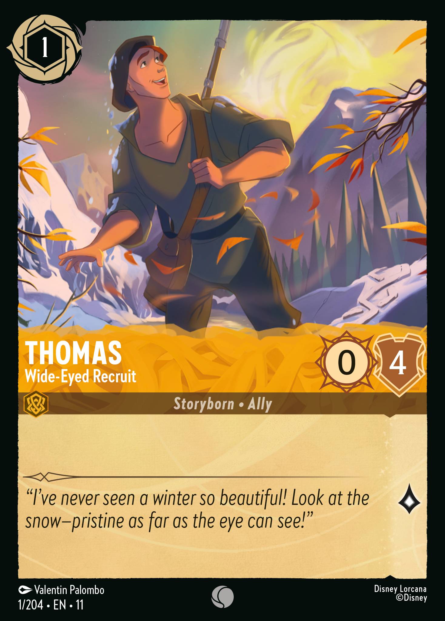 Thomas - Wide-Eyed Recruit — Winterspell (11WSP-1) Disney Lorcana card