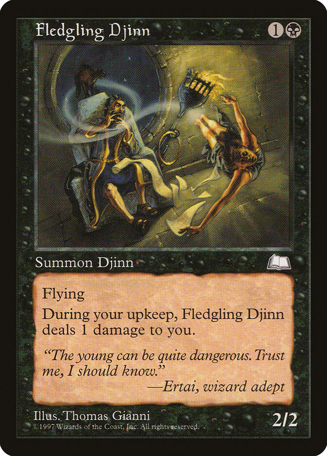 Magic-kaart Fledgling Djinn WTH-69 uit Weatherlight (Common) Hoofdafbeelding