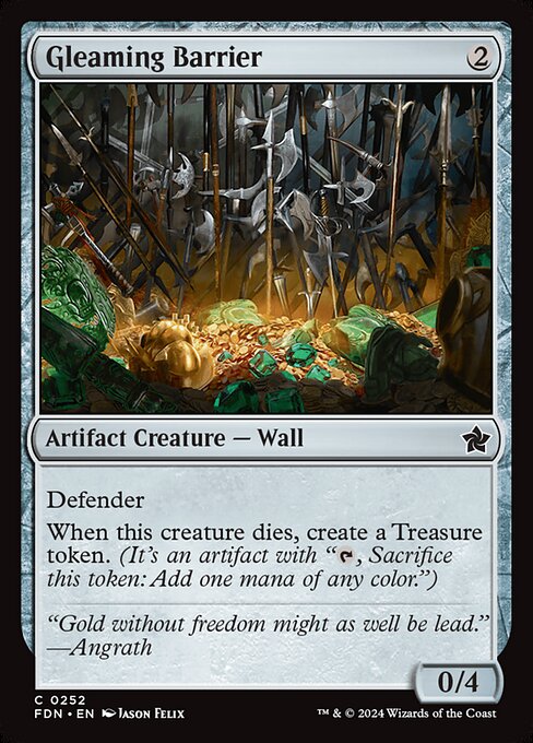 Gleaming Barrier – Magic: The Gathering Foundations (FDN-252) Magic: The Gathering card Imagen principal del producto