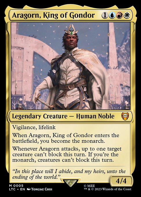 Aragorn, King of Gondor – Tales of Middle-earth Commander (LTC-5) Magic: The Gathering card Immagine principale del prodotto
