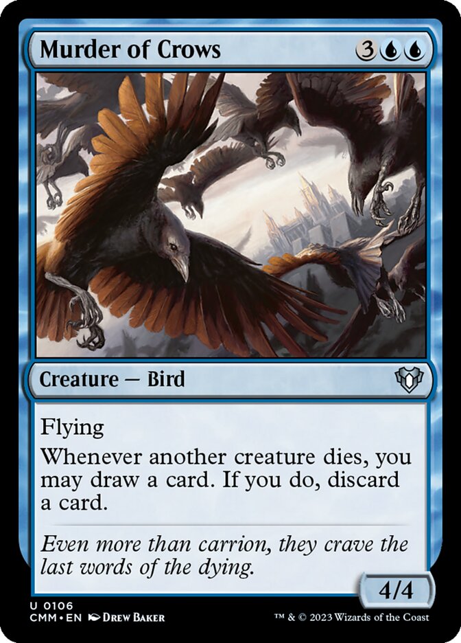 Magic-kaart Murder of Crows CMM-106 uit Commander Masters (Uncommon)