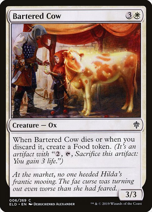 Bartered Cow – Throne of Eldraine (ELD-6) Magic: The Gathering card | LC-REM-20260804-15151290384716-1de43c67-7dfe-4282-b433-4e394366d2e9 Image principale du produit
