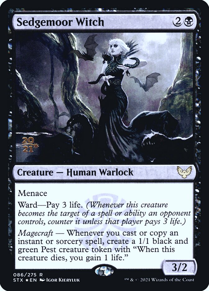Magic-kaart Sedgemoor Witch PSTX-86 uit Strixhaven: School of Mages Promos (Rare) Immagine principale del prodotto