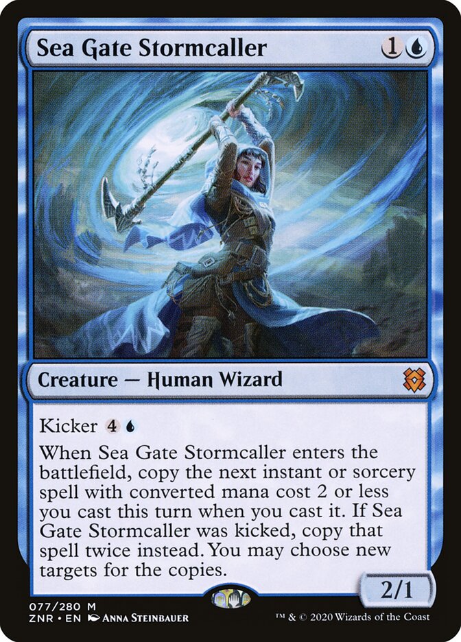 Magic-kaart Sea Gate Stormcaller ZNR-77 uit Zendikar Rising (Mythic) Main image