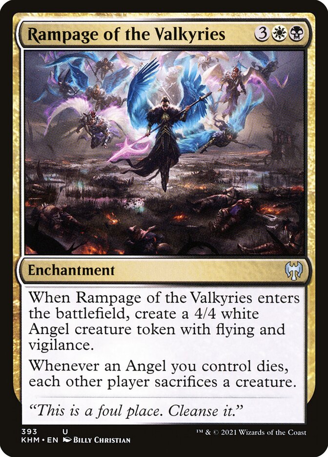 Magic-kaart Rampage of the Valkyries KHM-393 uit Kaldheim (Uncommon) Image principale du produit