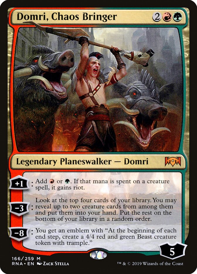 Magic-kaart Domri, Chaos Bringer RNA-166 uit Ravnica Allegiance (Mythic)