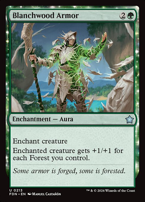 Blanchwood Armor – Magic: The Gathering Foundations (FDN-213) Magic: The Gathering card Imagen principal del producto