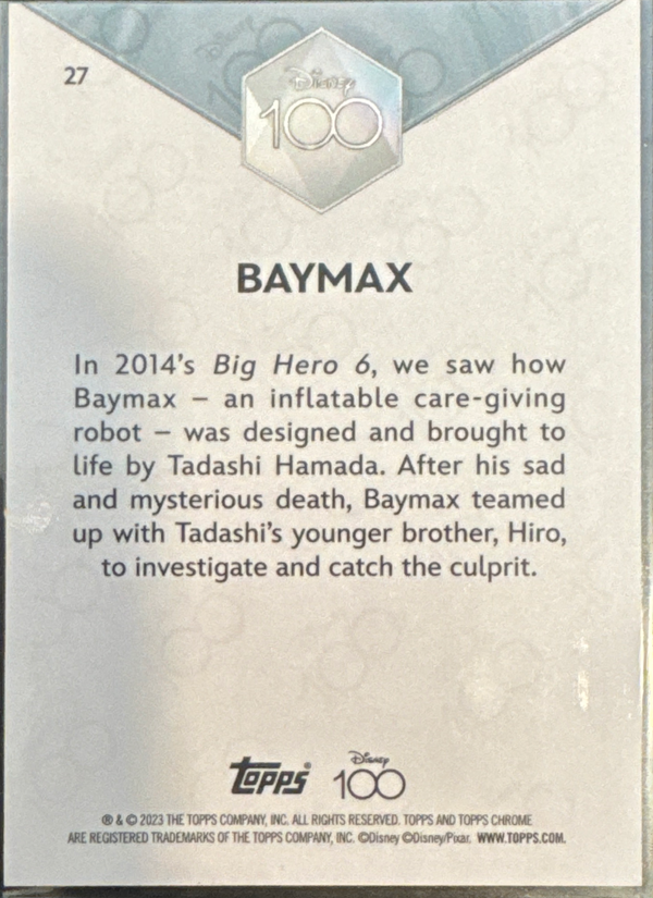 Baymax #27 070/299 - 2023 Topps Chrome Disney 100 Purple Refractor - achterkant