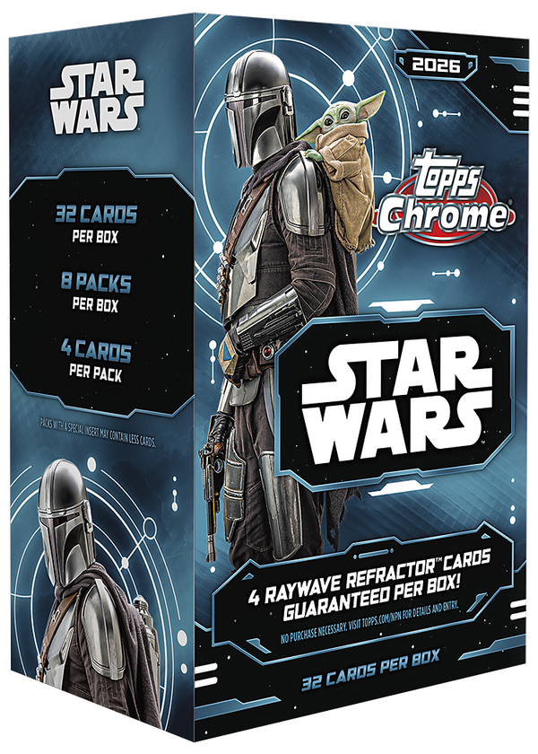 2026 Topps Chrome Star Wars Value Box – Engelse verpakking met 8 packs