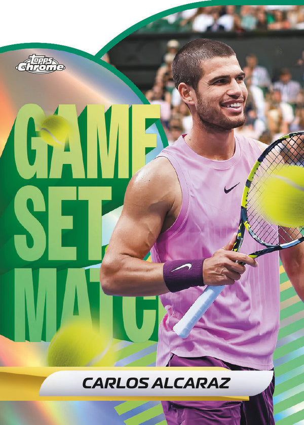 Carta di esempio Carlos Alcaraz Game. Set. Match. di 2026 Topps Chrome Tennis, non garantita
