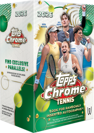 2026 Topps Chrome Tennis Value Box – Engelse verpakking met 7 packs