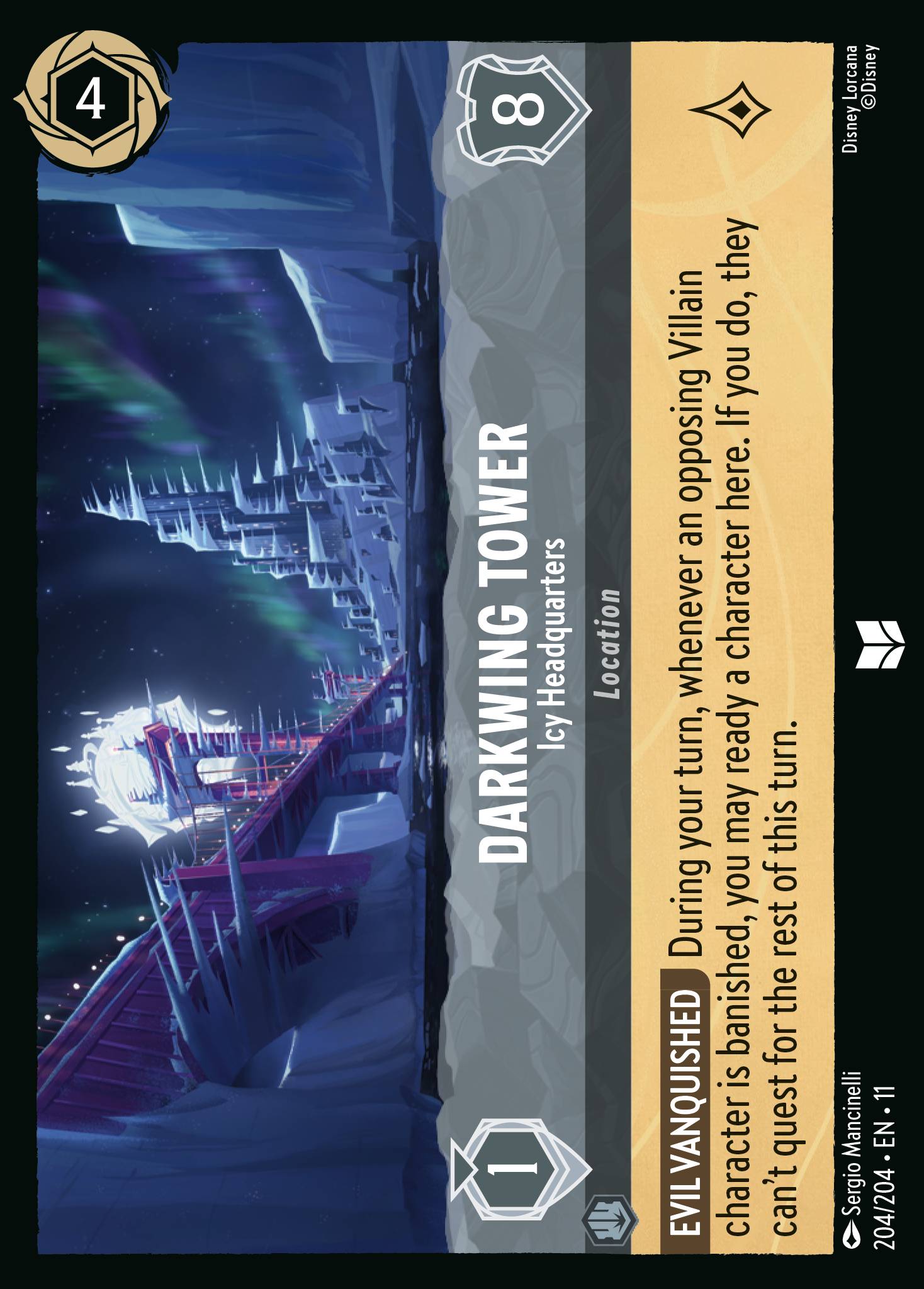 Darkwing Tower - Icy Headquarters — Winterspell (11WSP-204) Disney Lorcana card