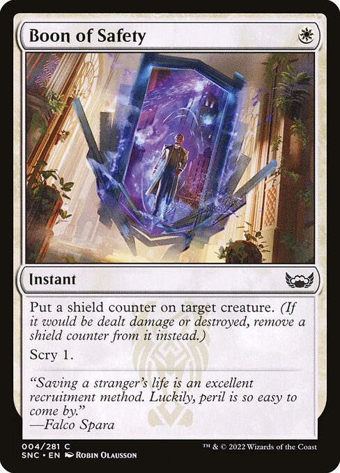 Boon of Safety – Streets of New Capenna (SNC-4) Magic: The Gathering card Hauptbild
