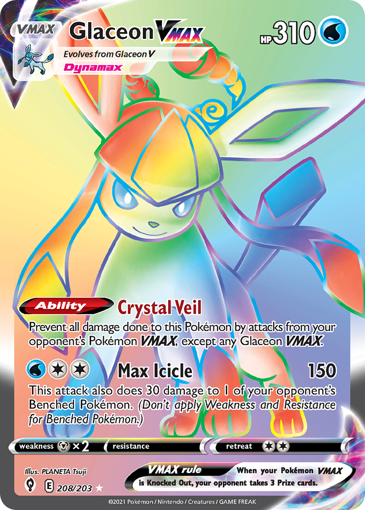 Glaceon VMAX – Evolving Skies 208 – Pokémon TCG single card