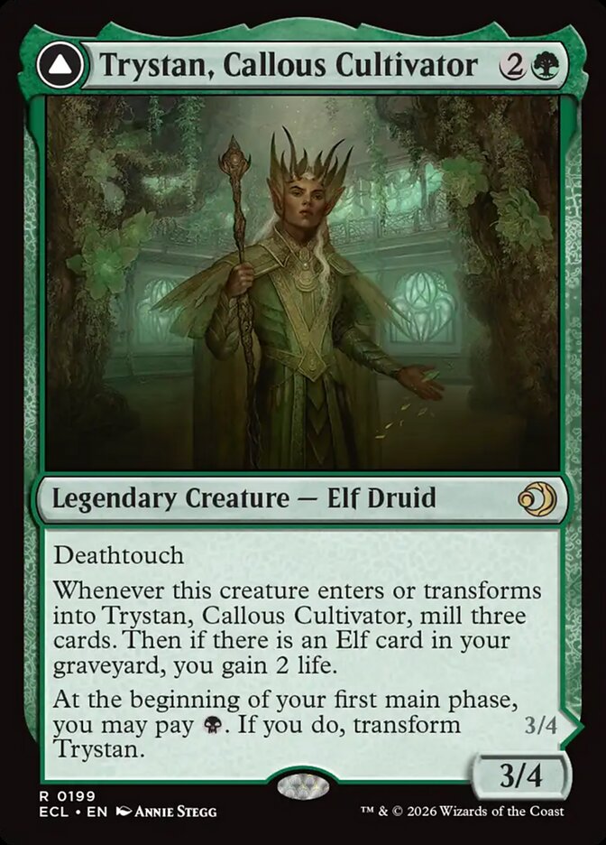 Trystan, Callous Cultivator // Trystan, Penitent Culler - Lorwyn Eclipsed (Rare) [ECL-199] Main image