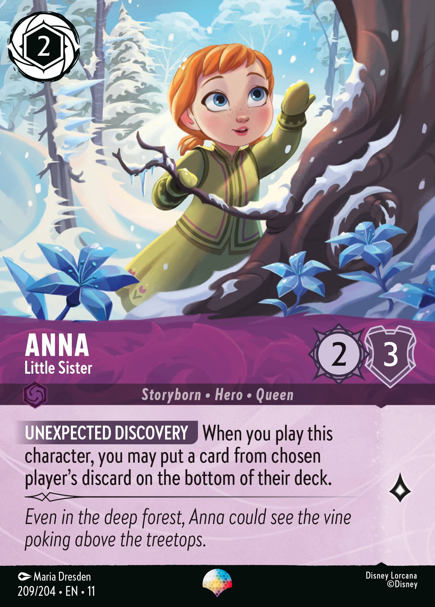 Anna - Little Sister — Winterspell (11WSP-209) Disney Lorcana card Main image