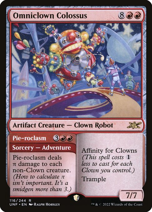 Omniclown Colossus // Pie-roclasm – Unfinity (UNF-116) Magic: The Gathering card | LC-REM-20260804-15151534571852-209db1d7-844a-4eee-bdf2-319741f4cefe