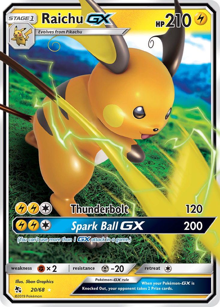 Raichu GX – Hidden Fates 20 – Pokémon TCG single card