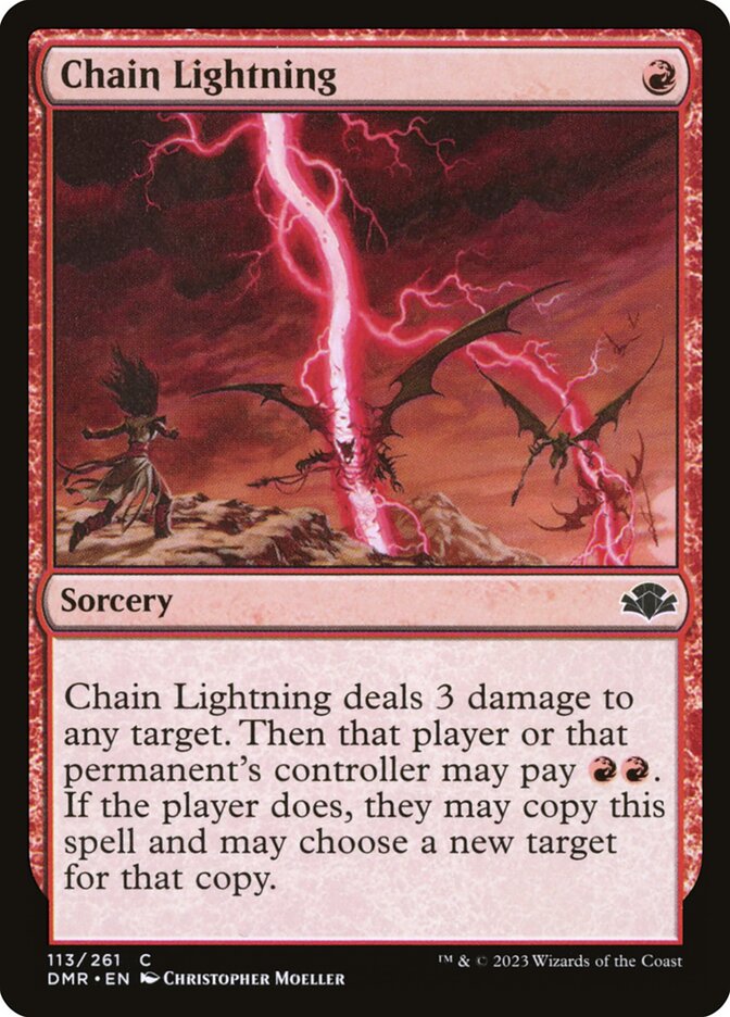 Magic-kaart Chain Lightning DMR-113 uit Dominaria Remastered (Common)